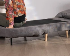 Discount Fauteuil modulable en couchage d'appoint "Folda" en tissu gris Fauteuil