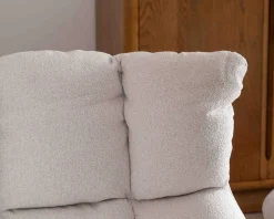Online Fauteuil pivotant avec repose-pieds modulaire en tissu bouclette écru 