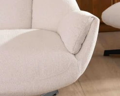 Online Fauteuil pivotant avec repose-pieds modulaire en tissu bouclette écru 