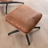 Sale Fauteuil pivotant esprit rétro avec pouf en tissu microfibre coloris havane "Branson" Fauteuil