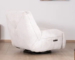 Best Fauteuil pivotant et inclinable en velours côtelé écru "Cascada" Fauteuil