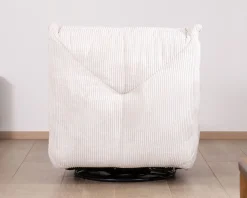 Best Fauteuil pivotant et inclinable en velours côtelé écru 