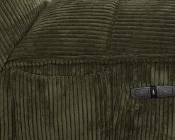 Outlet Fauteuil relax esprit cosy en velours côtelé vert "Cascada" avec inclinaison électrique Fauteuil