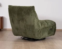 Outlet Fauteuil relax esprit cosy en velours côtelé vert