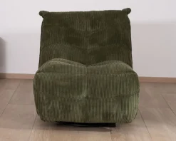 Outlet Fauteuil relax esprit cosy en velours côtelé vert