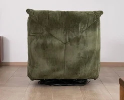 Outlet Fauteuil relax esprit cosy en velours côtelé vert