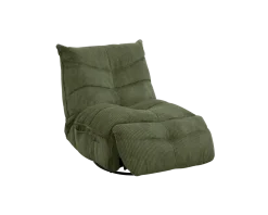 Outlet Fauteuil relax esprit cosy en velours côtelé vert