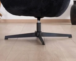 Best Fauteuil relax tournant 360° en velours côtelé noir "Bissett" Fauteuil