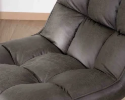 Discount Fauteuil rotatif ultra-confort en tissu microfibre gris foncé 