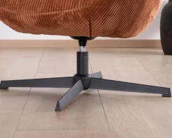 Hot Fauteuil tournant 360° en velours côtelé terracotta 