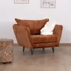 Outlet Fauteuil ultra confort en tissu terracotta "Hasting" style vintage cosy Fauteuil