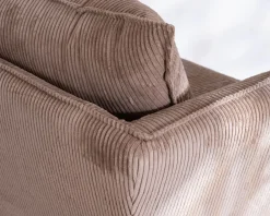 Discount Fauteuil ultra confort esprit scandinave en velours côtelé camel 