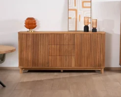 New Grand bahut style rétro en chêne huilé 180 cm 
