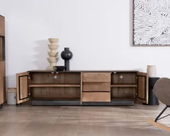 Outlet Grand banc TV 180 cm en manguier style épuré 