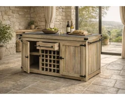 Online Grand billot de cuisine bois massif plateau pierre 