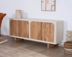 Outlet Grand buffet bas 4 portes style organique et contemporain