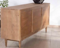 Clearance Grand buffet contemporain en manguier avec portes et tiroirs poignées encastrées "Cabure" Buffet Et Bahut