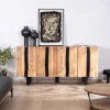 Online Grand buffet design 190cm en bois massif d’acacia et métal noir "Zen Black" Buffet Et Bahut