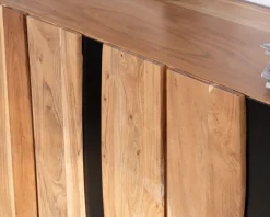 Online Grand buffet design 190cm en bois massif d’acacia et métal noir "Zen Black" Buffet Et Bahut