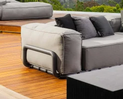 Hot Grand canapé de terrasse droit modulaire esprit décontracté tissu gris