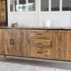Discount Grande enfilade en bois massif et métal "Mango" multi rangements Buffet Et Bahut