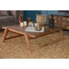 Hot Grande table basse carrée vieux bois ethnique "Népalaise" Table Basse Carrée
