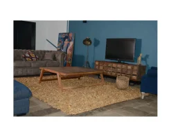 Hot Grande table basse carrée vieux bois ethnique 