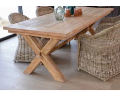 Clearance Grande table de repas en teck recyclé 8/10 personnes