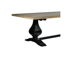 Hot Grande table de repas 8/10 places style chic noire et bois "Legacy" Table À Manger Rectangulaire
