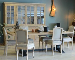 Hot Grande table de repas 8/10 places style chic noire et bois 
