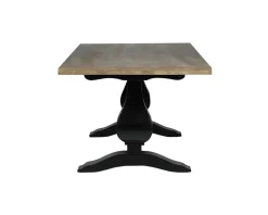 Hot Grande table de repas 8/10 places style chic noire et bois 