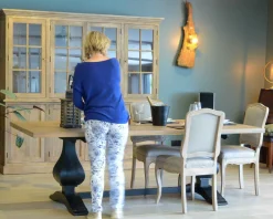 Hot Grande table de repas 8/10 places style chic noire et bois 