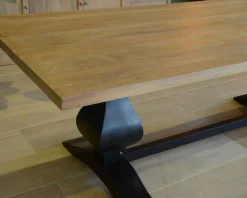 Hot Grande table de repas 8/10 places style chic noire et bois 