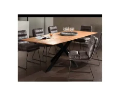Clearance Grande table de salle à manger en bois recyclé et métal 220cm "Copley" Table À Manger Rectangulaire