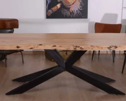 Sale Grande table à manger plateau 280 cm acacia massif et pieds métal 