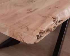 Sale Grande table à manger plateau 280 cm acacia massif et pieds métal 