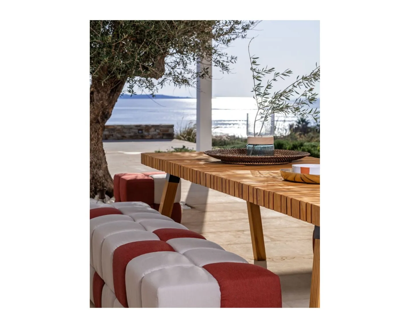 Sale Grande table outdoor en teck massif 240 cm "Lombok" Table À Manger Rectangulaire