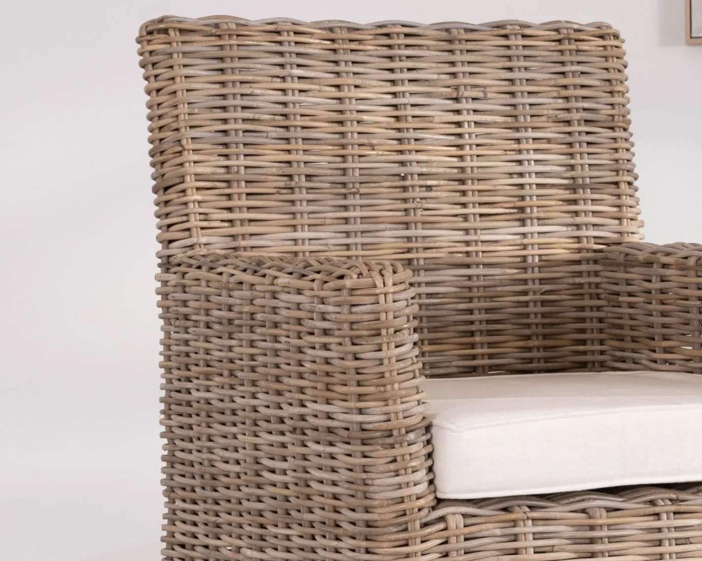 Hot Grand fauteuil de jardin confort en kubu grisé et tissu "Balangan Beach" Fauteuil|Fauteuil De Jardin