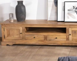 Online Grand meuble télé 180 cm style campagne chic en manguier 