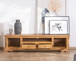 Online Grand meuble télé 180 cm style campagne chic en manguier 