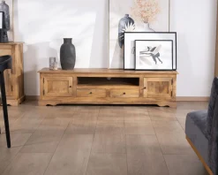 Online Grand meuble télé 180 cm style campagne chic en manguier 