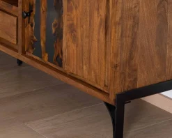 Best Grand meuble TV 200cm style ethnique avec motif résine 