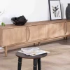 Online Grand meuble TV contemporain 240cm en manguier 4 portes "Cabure" Meuble Télé