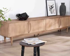 Online Grand meuble TV contemporain 240cm en manguier 4 portes "Cabure" Meuble Télé