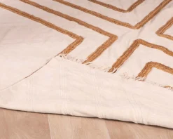 New Grand tapis de salon tissé main en coton et jute 200x300cm