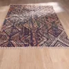Clearance Grand tapis en coton imprimé esprit aztèque 180x270cm "Cocoon" Décoration