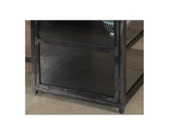 Outlet Ilot de cuisine en bois et métal noir 150 cm 