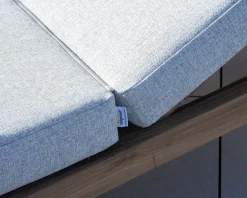 Online Lit de jardin en teck et tissu spécial extérieur gris clair
