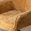 Clearance Lot de 2 chaises avec accoudoirs en tissu jaune et pied métal pivotant "Ewing" Chaise