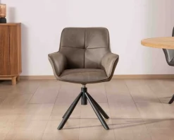 Hot Lot de 2 chaises avec accoudoirs sur pied rotatif 